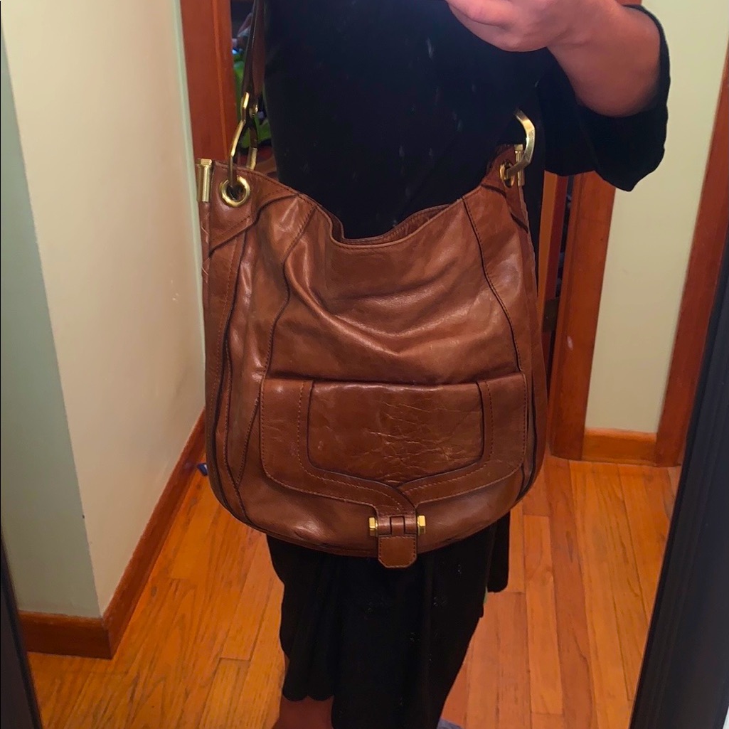 Oryany Brown Leather Shoulder Bag